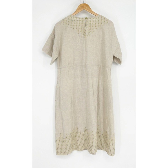 Gudrun Sjoden Beige Midi Dress with Patterned Accents - Picture 2 of 6